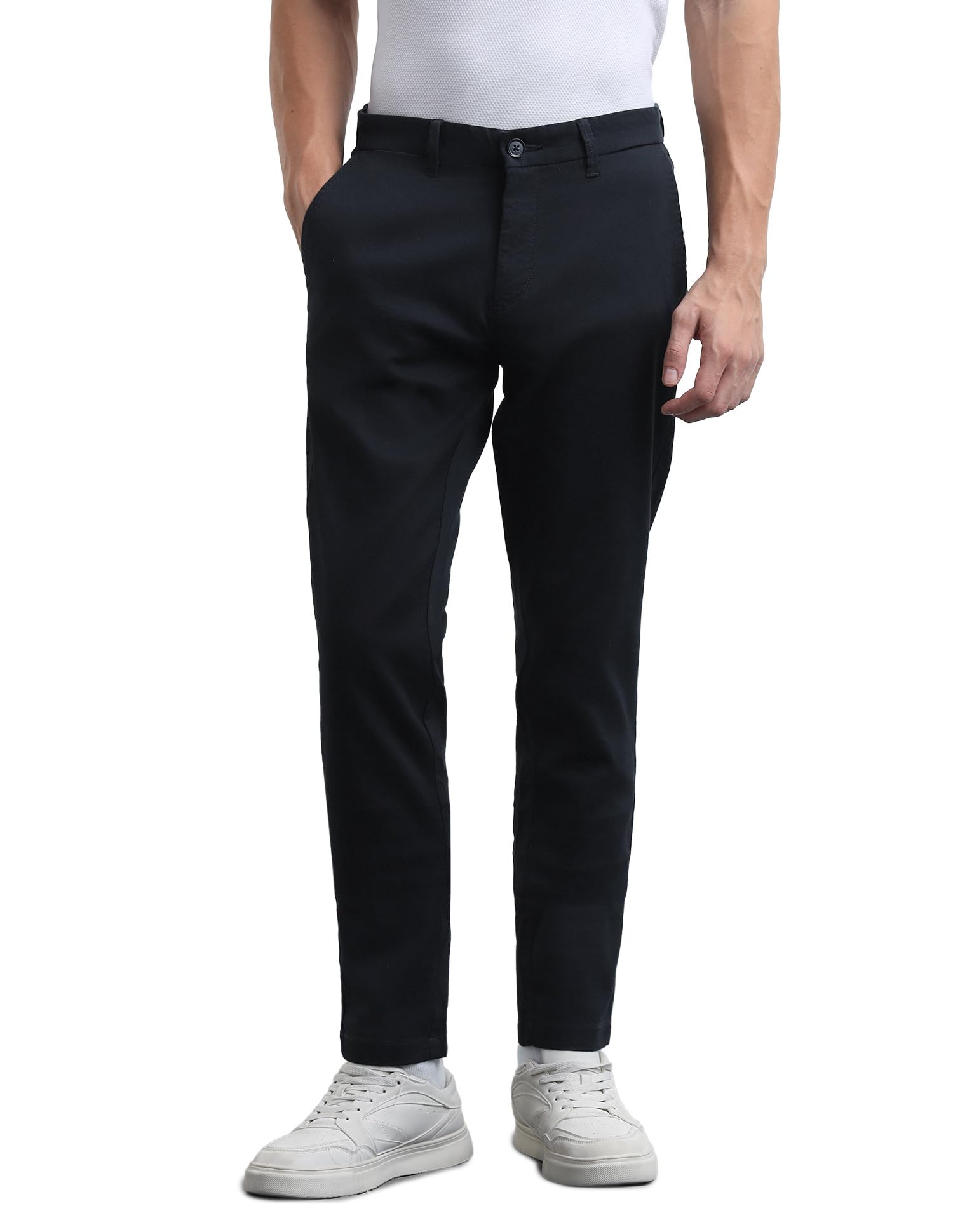 flying machine Men's Slim Tapered Fit Trousers| Solid | Mid Rise-picture-31