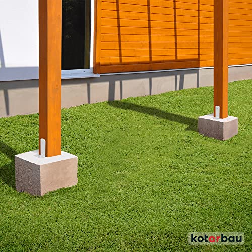 KOTARBAU® Fence Post Support, Post Base, TT, Galvanised Steel, 120 mm (4.72 in), Silver, Heavy Duty, Bolt Down Support - Image 2