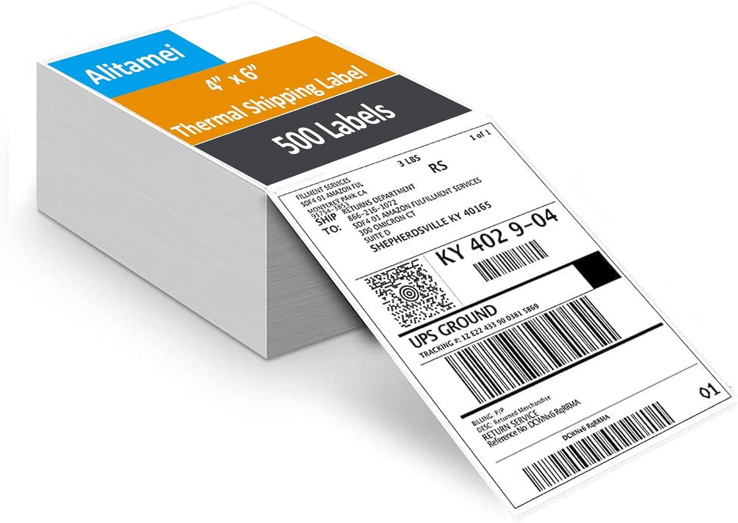 500 Thermal Labels 4x6, Shipping Label, Fanfold Thermal Printer Labels