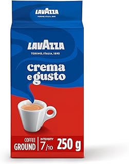 Lavazza, Crema e Gusto Classico, Ground Coffee, 8 Packs of 250g, Ideal for Moka Pot or Filtered Coffee,Rounded and Inviting Taste, Intensity 7/10, Spicy Aromatic Notes, Arabica and Robusta,Dark Roast