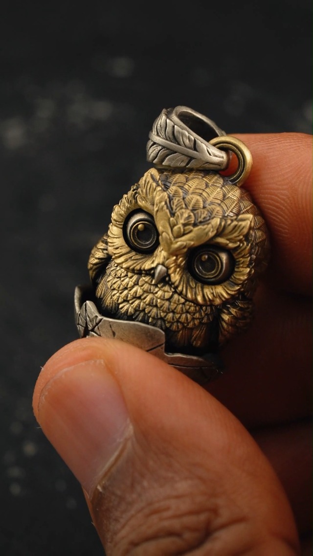 Amazon.com: COPPERTIST.WU Owl Fidget Pendant for Necklace Owl