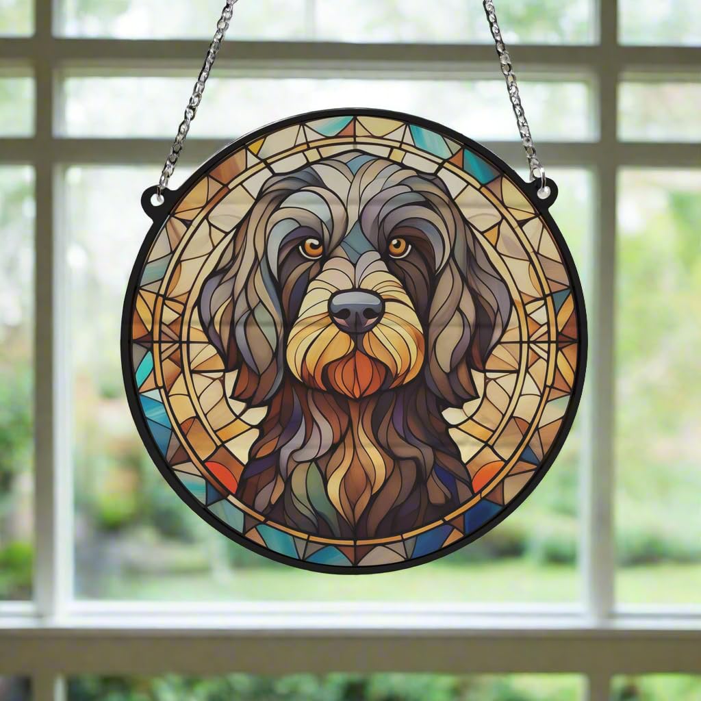 Cockapoo Black Stained Glass Effect Suncatcher Gift for Dog Lovers - 19cm - Image 4