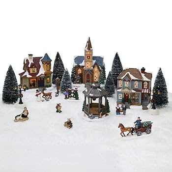 クリスマス ビレッジ ライト Amazon.co.jp: Moments In Time クリスマスビレッジ 20個セット