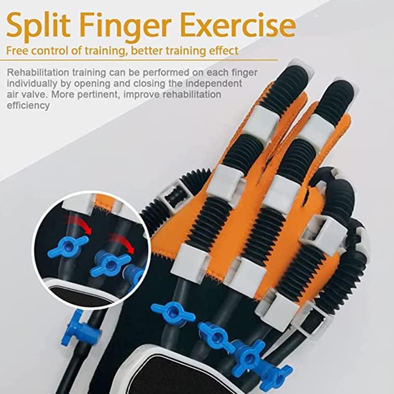 Miniatura 5 de Dispositivo eléctrico de entrenamiento de mano con dedo, guantes de robot de rehabilitación, para entrenamiento de corrección de flexión de dedos,