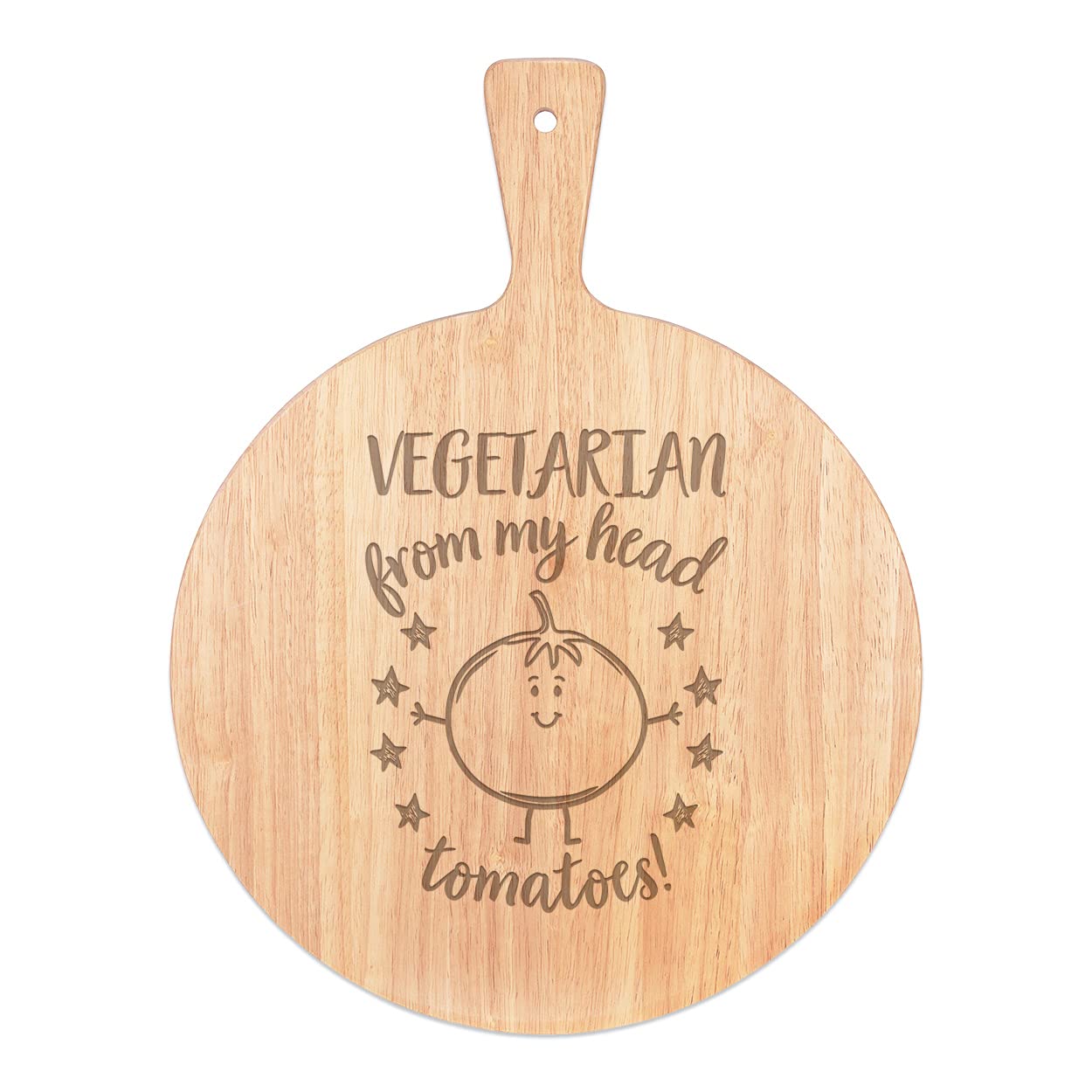 Planche à pizza en bois ronde 45x34cm avec poignée et rame de service