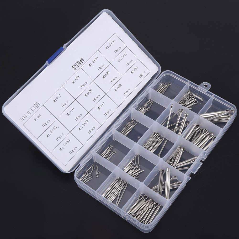 Stainless Steel Cotter Pin, 150 Pcs Stainless Steel Cotter Pin, Clip Key Fastner Fitting Cotter Pin Key for Automotive Power Equipment