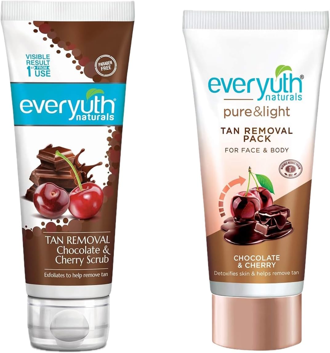 Everyuth Combo Tan Removal Chococherry Scrub and Tan Removal Pack