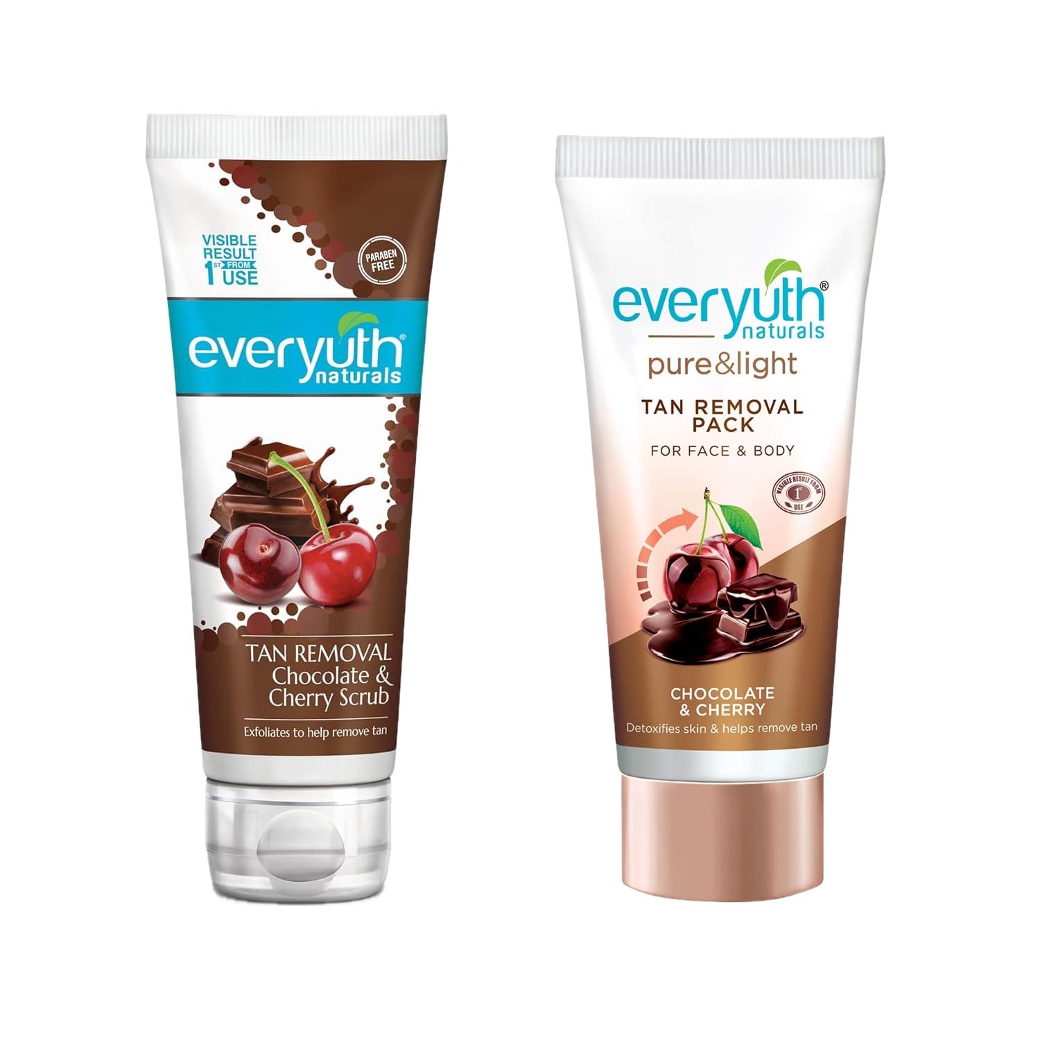 Everyuth Combo Tan Removal Chococherry Scrub and Tan Removal Pack
