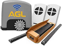 Motor de Portão Deslizante AGL Izzy Trino 300 127V com Wi-Fi Bluetooth e 3 Metros de Cremalheira