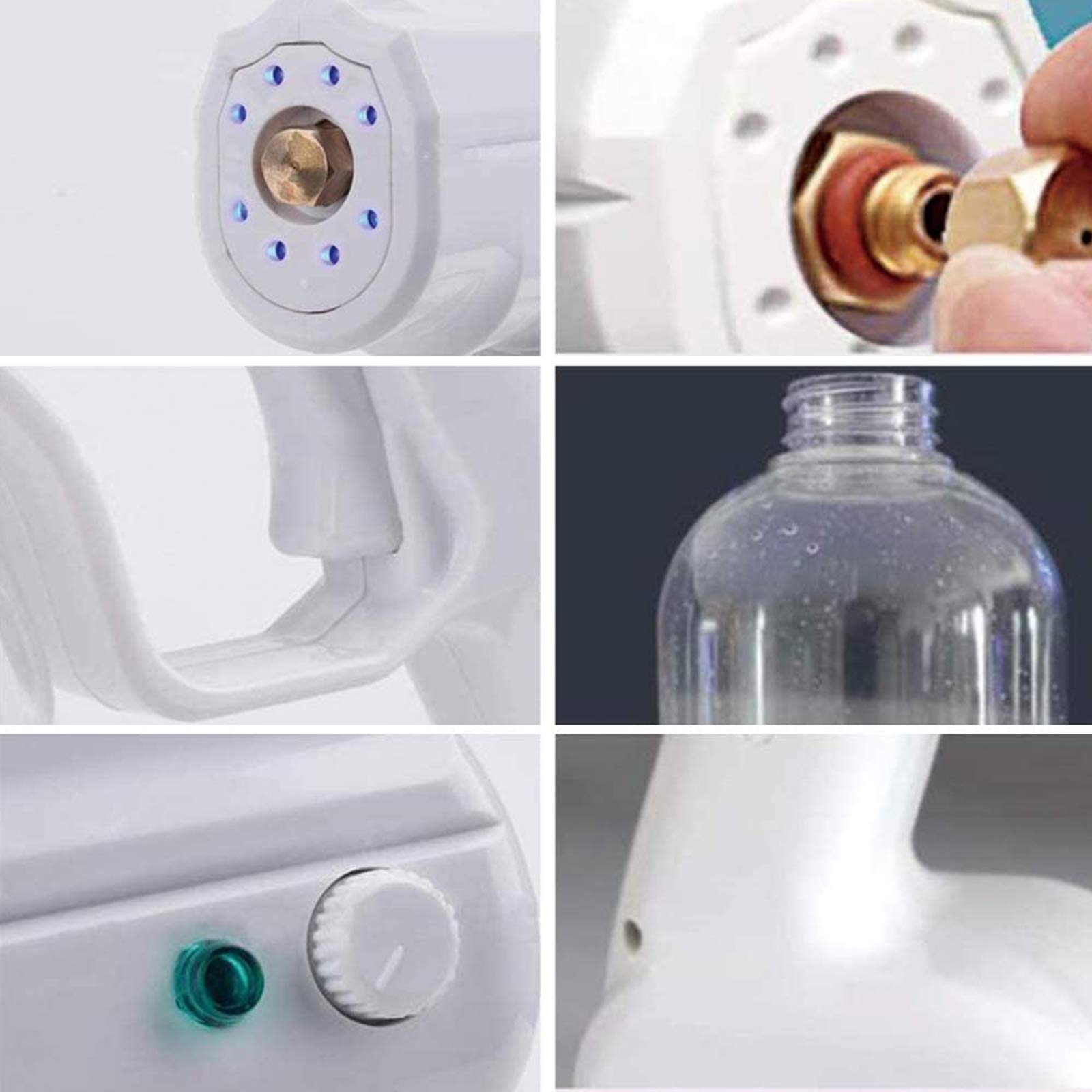 Nano Steam Mist Gun, Pulvérisateur Électrique sans Fil De Grande Capacité 800Ml, Rechargeable Portative Machine De Brumisateur De Lumière Bleue pour La Maison, L'hôpital Et Le Transport