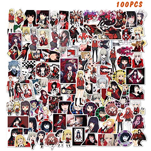 100PCS Kakegurui Stickers Japanese Anime Laptop Stickers Vinyl Waterproof Stickers for Kids Teens Adults Water Bottles Skateboard Guitar