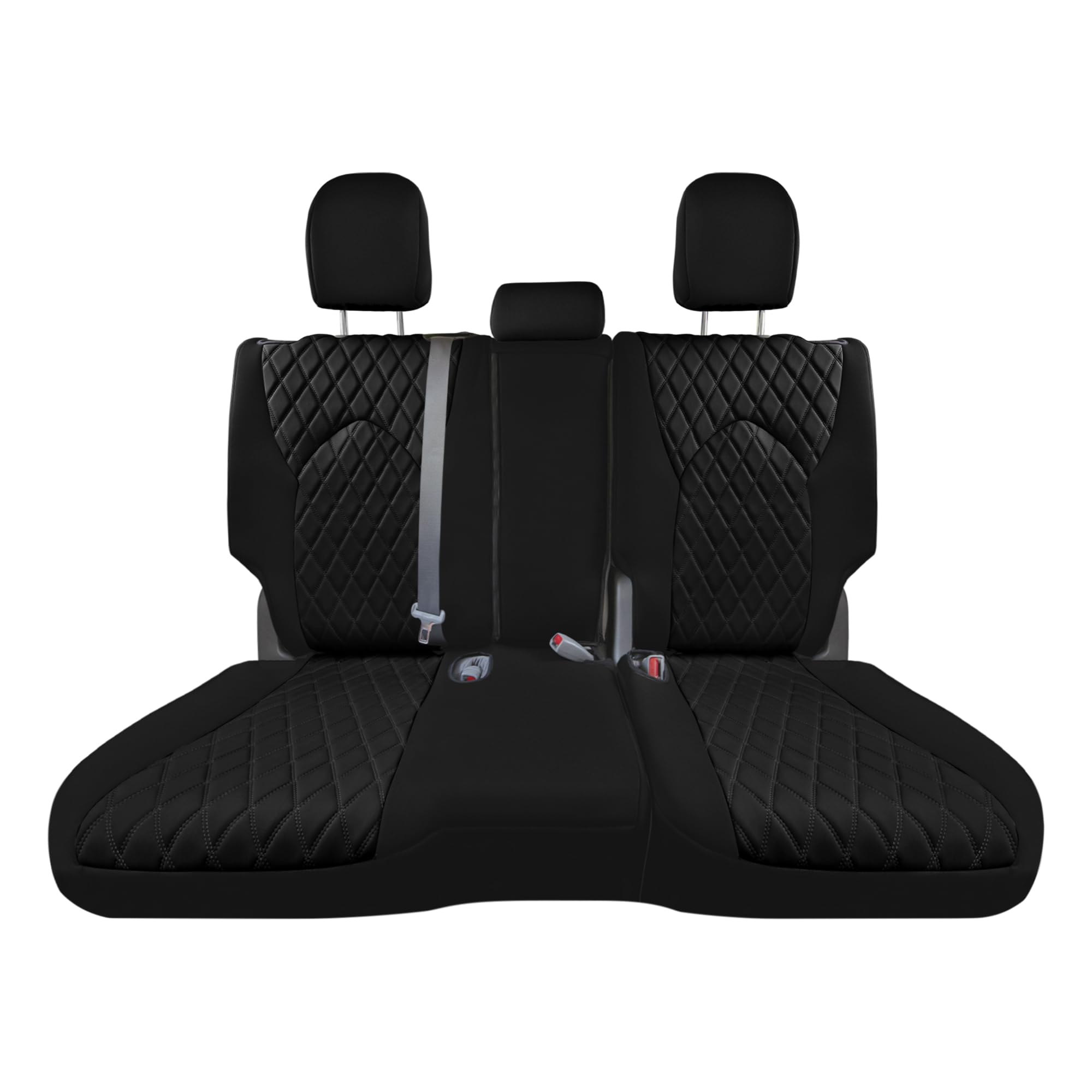 FH Group Custom Fit Seat Covers for 2020-2024 Toyota Highlander, Second Row Split Bench Seat Covers for Toyota Highlander 2020-2024, Black 8 Seater SUV Seat Covers, Toyota Accessories