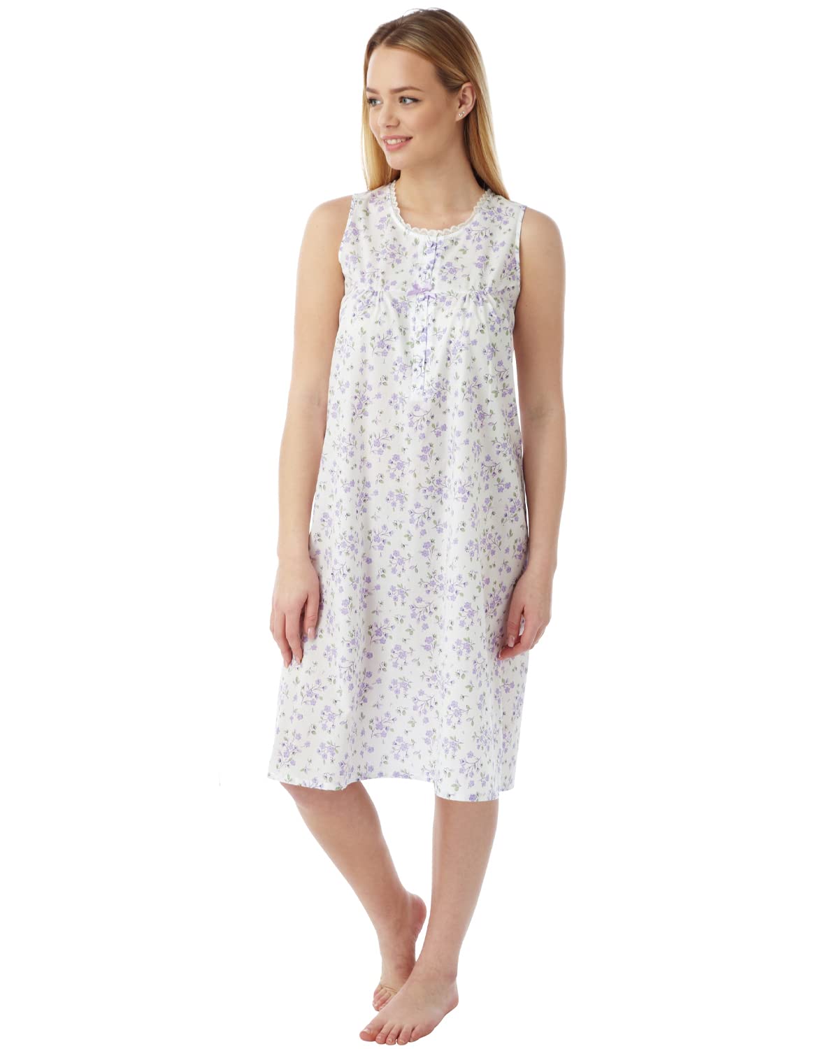 Undercover Ladies Sleeveless Floral Nightie MN16 Lilac Sprig 20-22