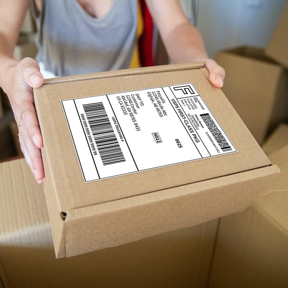 POLYSELLS Shipping Labels with Self Adhesive for Laser & Inkjet Printers, 4 Printing Labels Per Sheet, White 3.5 x 5 Inches - 100 Sheets (400 Shipping Label Paper) - Image 7