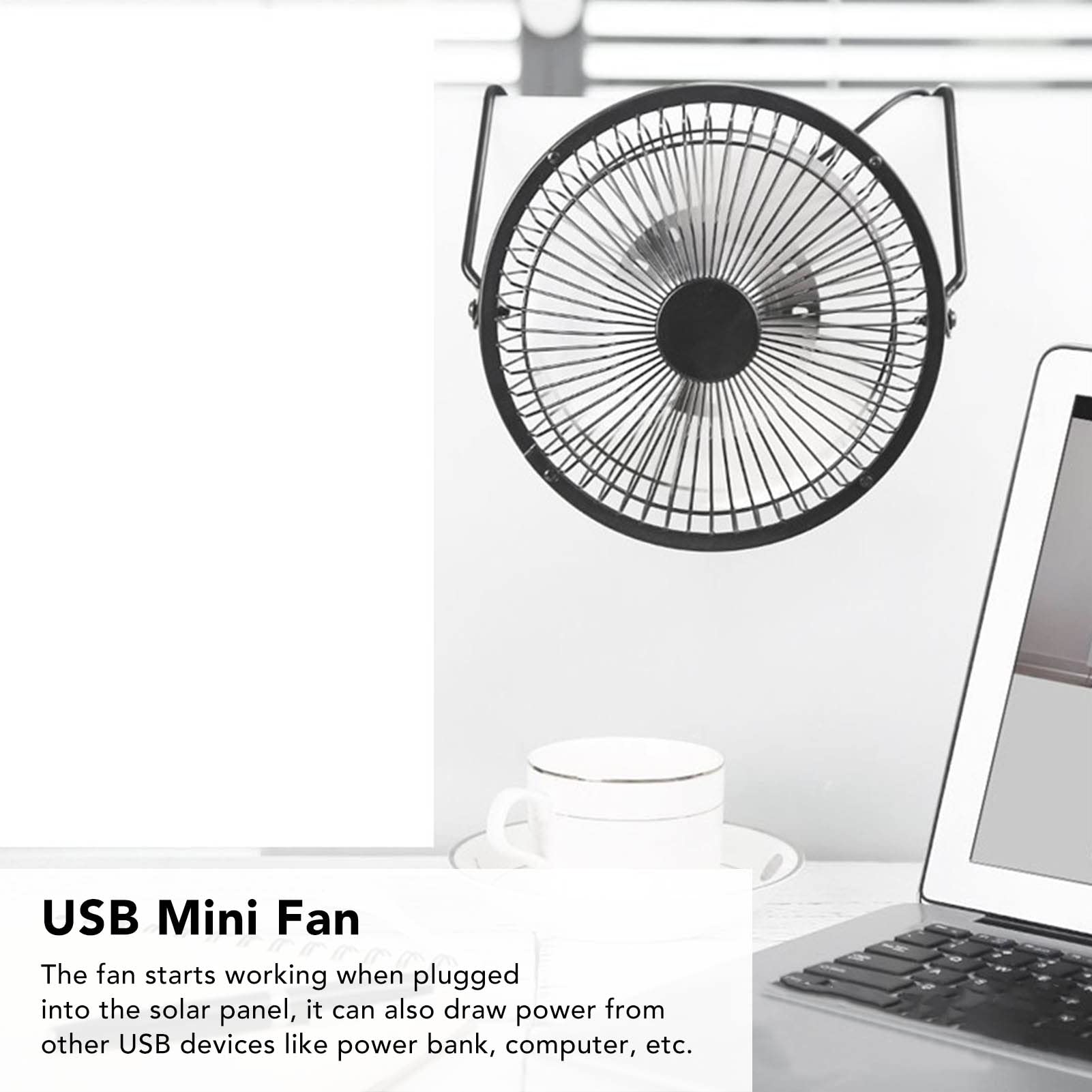 Fafeicy Photovoltaic Solar Panel Lüftungssystem Set, Mini Tragbare USB -Kühllüfter 5V 2,5W, Keine Batterie für Gewächshäuser, Zwinger, Anhänger Erforderlich