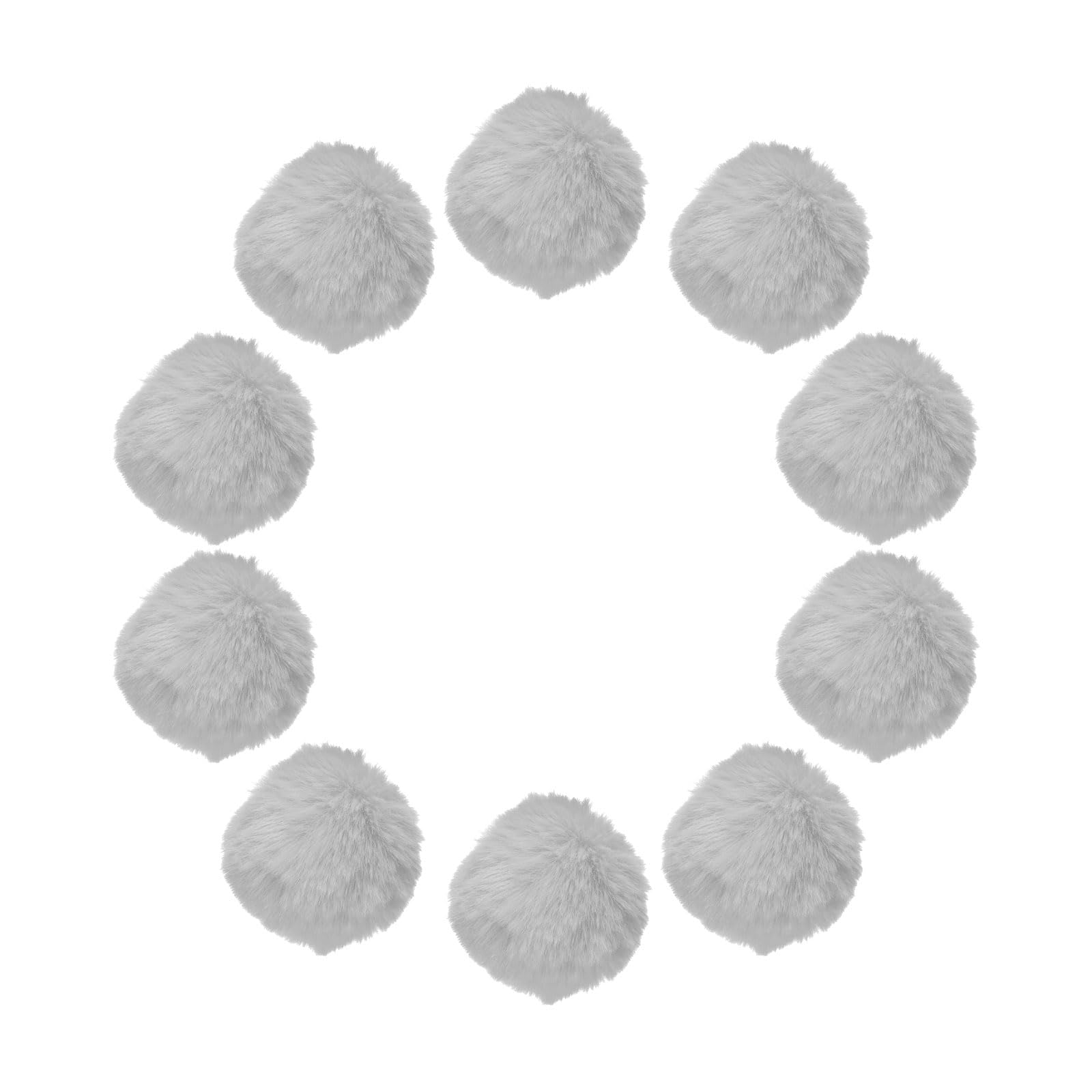 sourcing map 20Pcs Faux Fur Pom Pom Balls, 2 Inch Soft Fluffy Pompoms for Hats Keychains Scarves Gloves Bags Accessories, Light Gray