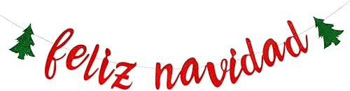 Cartel de Feliz Navidad, decoraciones de Navidad españolas para la oficina en casa, decoración de fiesta de Feliz Navidad, suministros de fiesta de