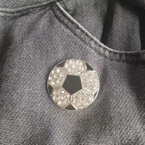 Image of Shiny Rhinestone Baseball Rugby Basketball Enamel Pin Creative Lapel Brooch for Women Men Sports Fans Jackets Backpack Hats Clothes Gift