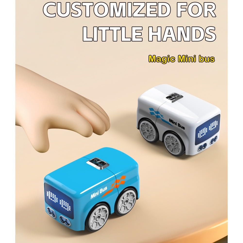 Interactive RC für Mini Bus mit Vier Modi, LED-Anzeige und Hinderniserkennung | magnetische Verfolgung & Sprachsteuerung,für Kinder unterwegs