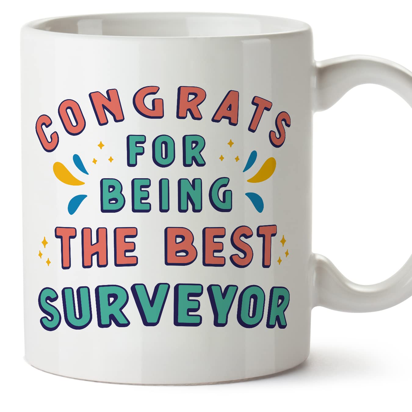 MUGFFINS Surveyor Mug - in English - Congrats for Being The Best - Funny Gift for Colleagues - Ceramic 11oz Mug