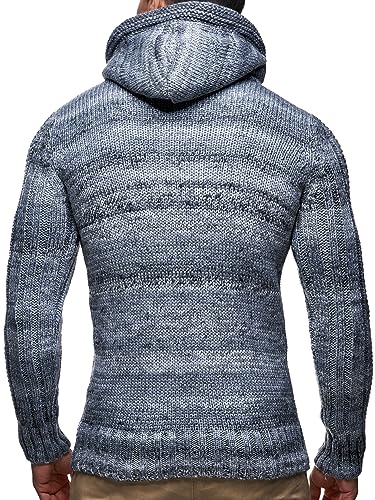 Leif Nelson Men's Knit Sweater with Hood Gray XXXL4