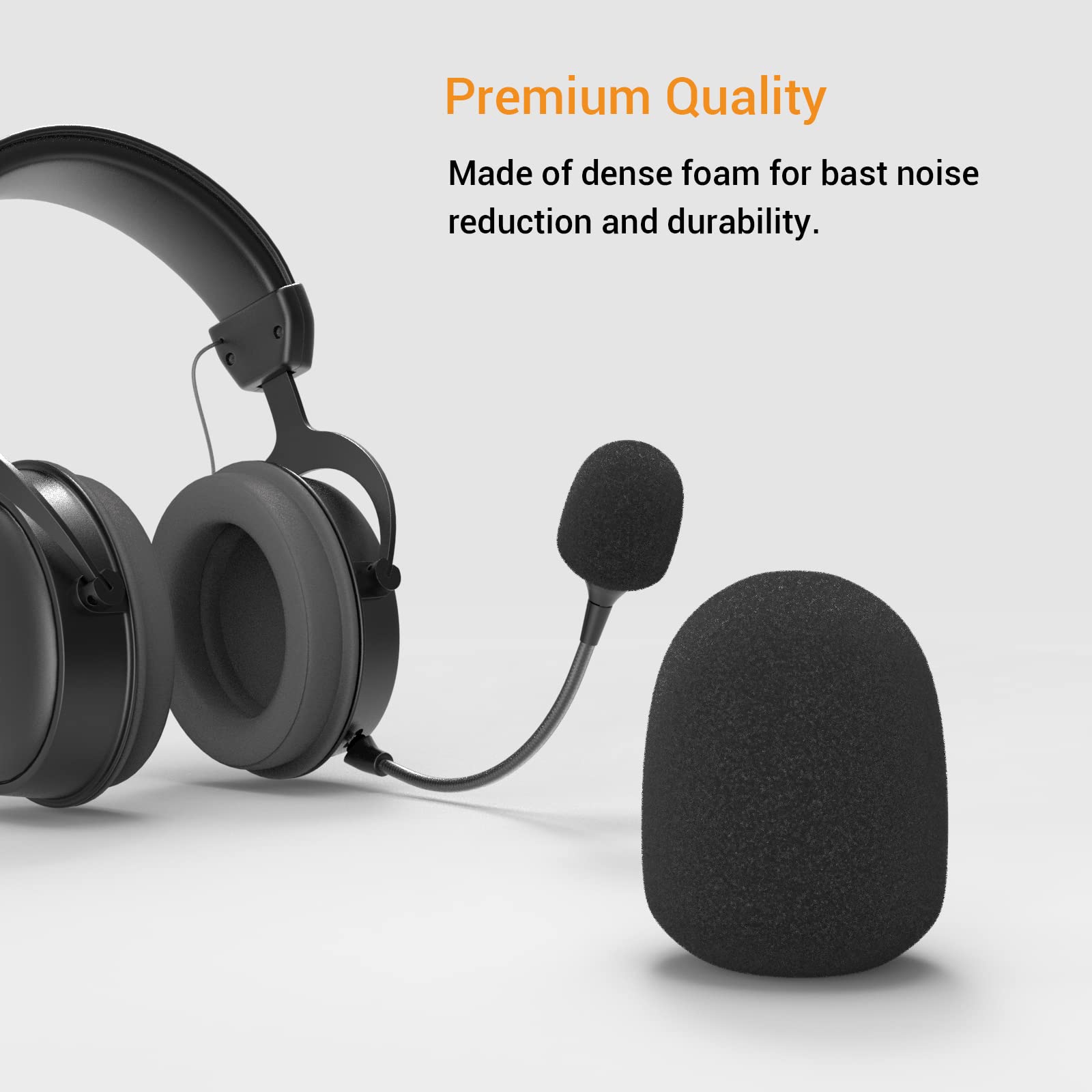 Cubilux Foam Windscreen for Headset Mic,Foam Windscreen for Cloud Mix Astro A10/A20/A30/A40/A50 Boom Mic - High-Quality Noise Reduction Cover for Headset Mic-10 Pack