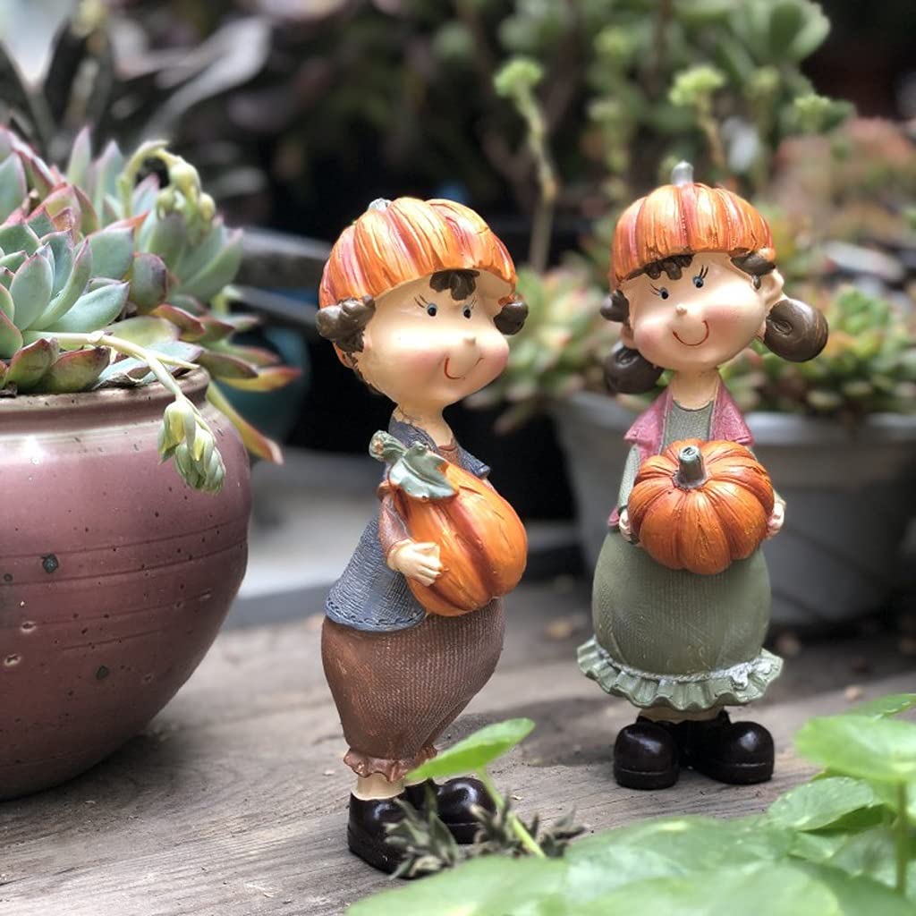 Ozdoby ogrodowe, ozdoby ogrodowe, ozdoby elfów, ozdoby z żywicy, figurki postaci, kreatywne figurki chłopca i dziewczynki, dekoracje ogrodowe na dziedziniec, figurki, posągi,