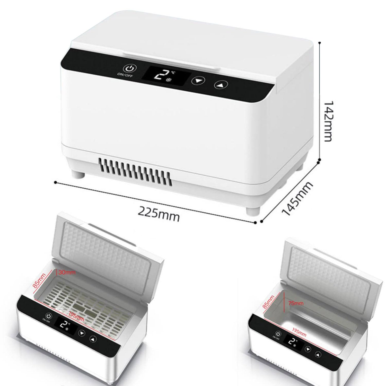 Caja refrigerada para refrigerador de insulina, Estuche de Viaje para insulina, Pantalla LED de 2 a 8 ℃, refrigerador para medicamentos, Cargador USB para automóvil, Mantenga aislados los Medicament
