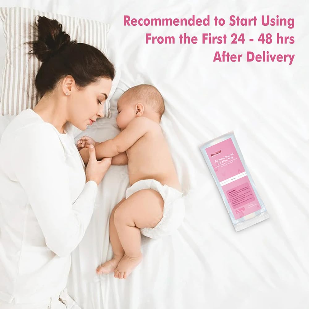 B-Arm 2 in 1 Postpartum Pads- Pack of 5 For New Moms After Delivery | INSTANT Ice Maxi Pads (No Refrigeration Needed) | Absorbs Postpartum Bleeding | Disposable Cooling Pads With Full Coverage — Amazon image 8