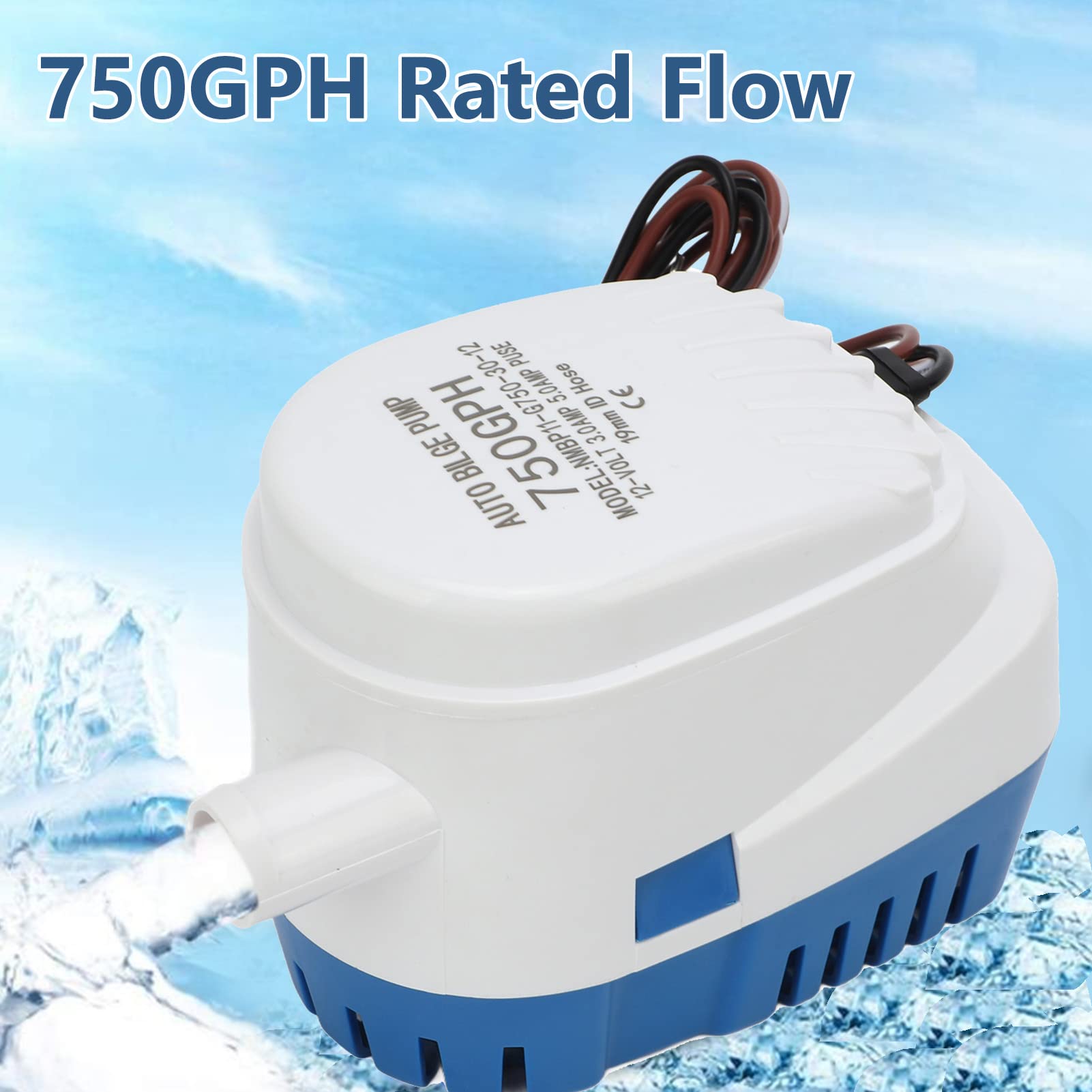 Bomba de agua automática de GRCFUMO 12 V, bomba de agua en bote, bomba de agua del interruptor flotante eléctrico, bomba de agua automática de precisión para la baravana de la