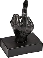 Vista 6 de Estatua de escritorio de dedo medio, gesto de mano FCK You, estatua de resina para el hogar, oficina, patio y más - Figura de pisapapeles de mano