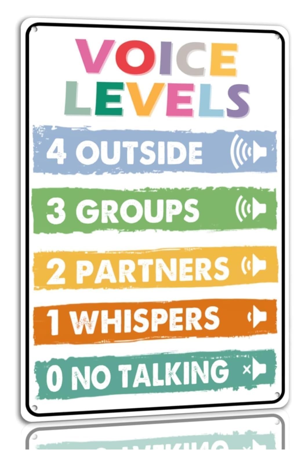 PKNVKZIDK Silly Sound Scale Metal Tin Sign Indoor Voice Reminder Wall Hanging Library Reading Corner 8 X 12 inch