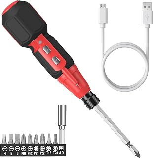 AMIR Cordless Electric Screwdriver Set: 280RPM Rechargeable Power Tool Kit with LED Light, USB-C Charging & 9 Bits for DIY Home Repairs