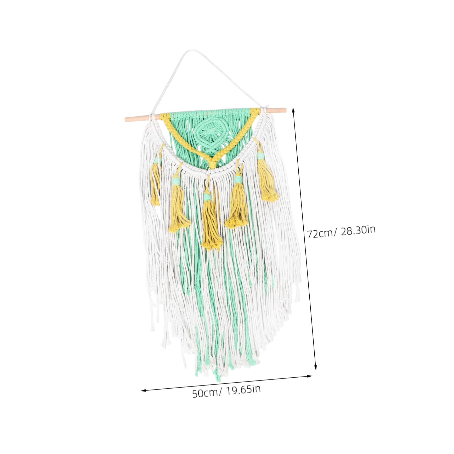 Alipis Gewebte Wanddekoration im Boho-stil Makramee-webteppich aus Baumwollseilen Natürliche Textur für Wohn- und Schlafzimmer Handgefertigt