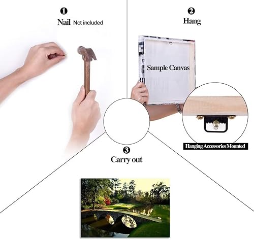 Vista 196 de chenchenArt Arte de pared de campo de golf de Estados Unidos, TPC, Sawgrass Golf Course, impresiones en lienzo, decoración de pared de golf para Rojo