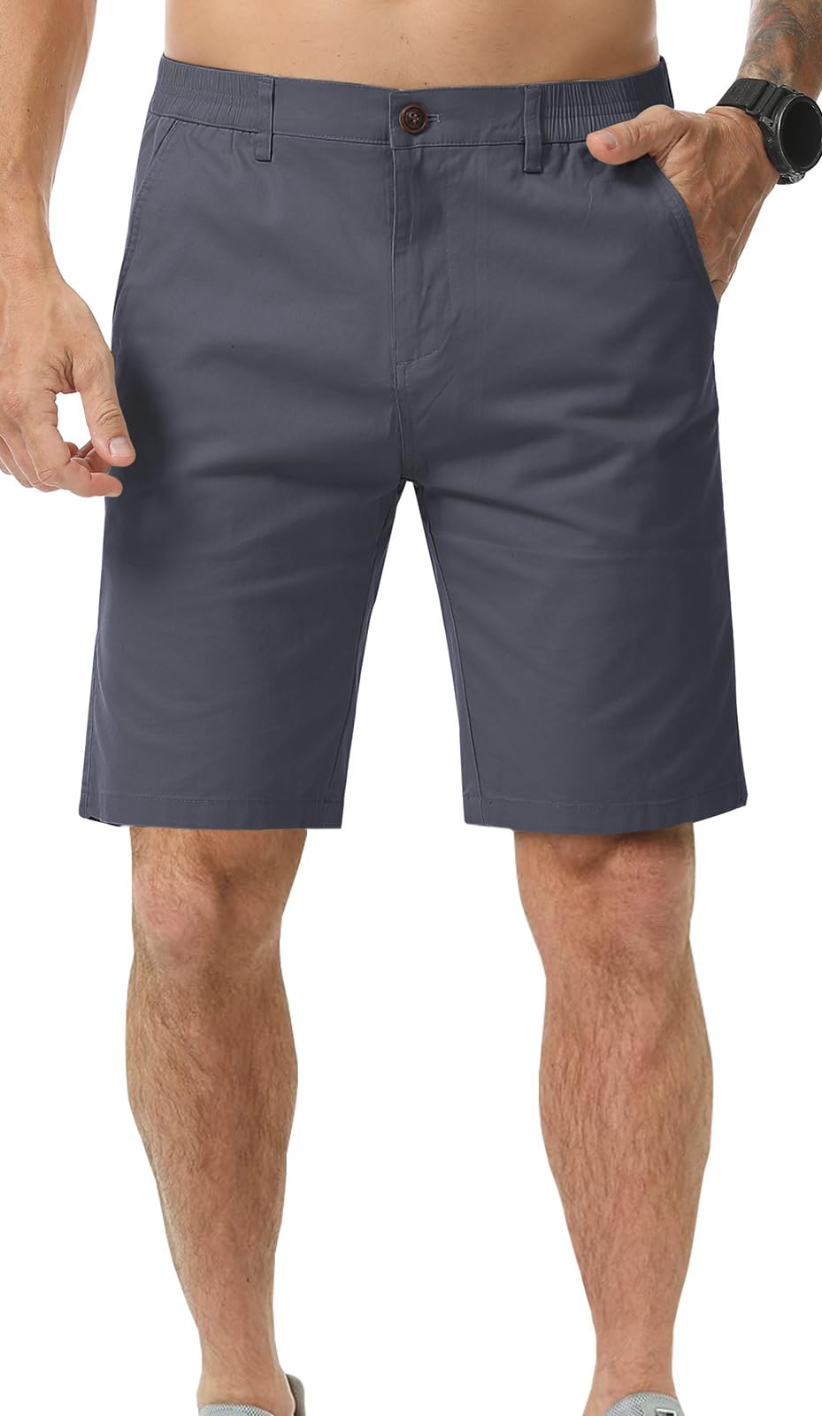 Zetieny Mens Shorts Chino Cotton Shorts Smart Tailored Short Casual Summer Half Pants UK with Pockets