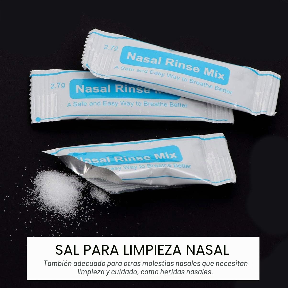 Healifty Caja 40 Paquetes Sal De Lavado Nasal InstantáNea Para Limpieza Nasal Diaria NiñOs Y Adultos Seguro Y PortáTil Para Cuidado De Nariz En Ambientes Con Polvo