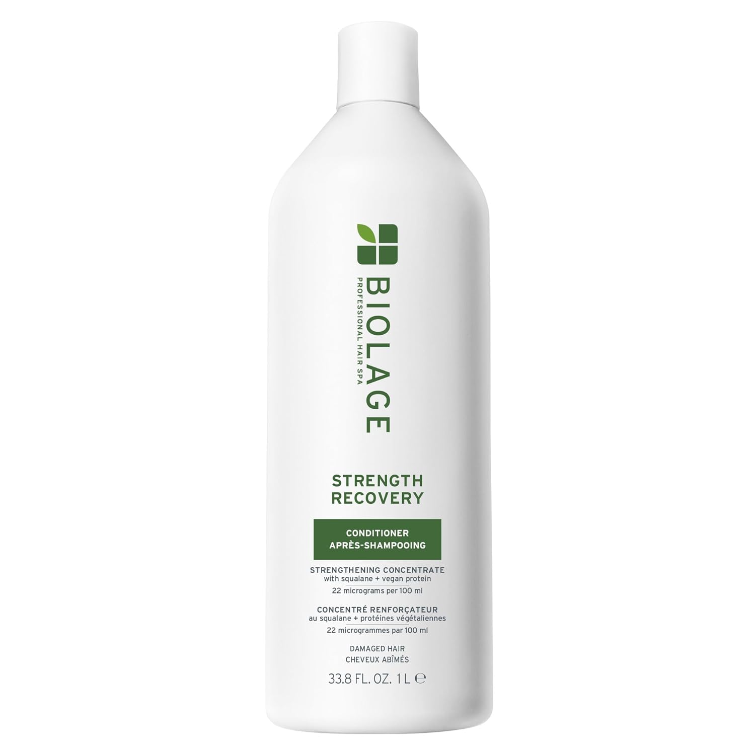 Biolage Strength Recovery Conditioner: Repairs Damaged Hair with Olive Squalane & Vegan Proteins, Paraben-Free Vegan Formula for Strength & Shine