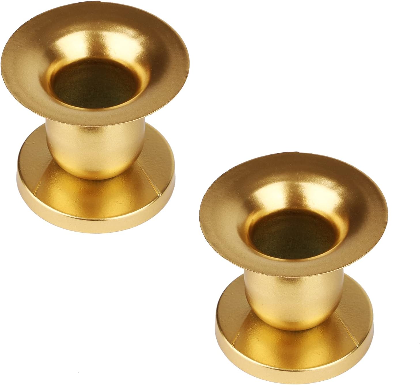 Ganydet Taper Candle Holder Set of 2, Metal Candle Holders for Pillar Candles, Gold Candlestick Holders, Candle Stands Decorative for Weddings, Parties and Home Décor, 2.36” x 2.28”