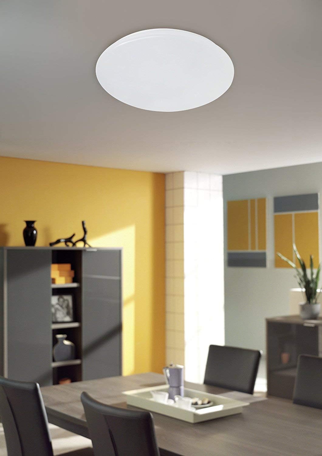RL LIVE YOUR LIGHT R62601201 LED Ceiling Light installed in a modern room with a dining table.