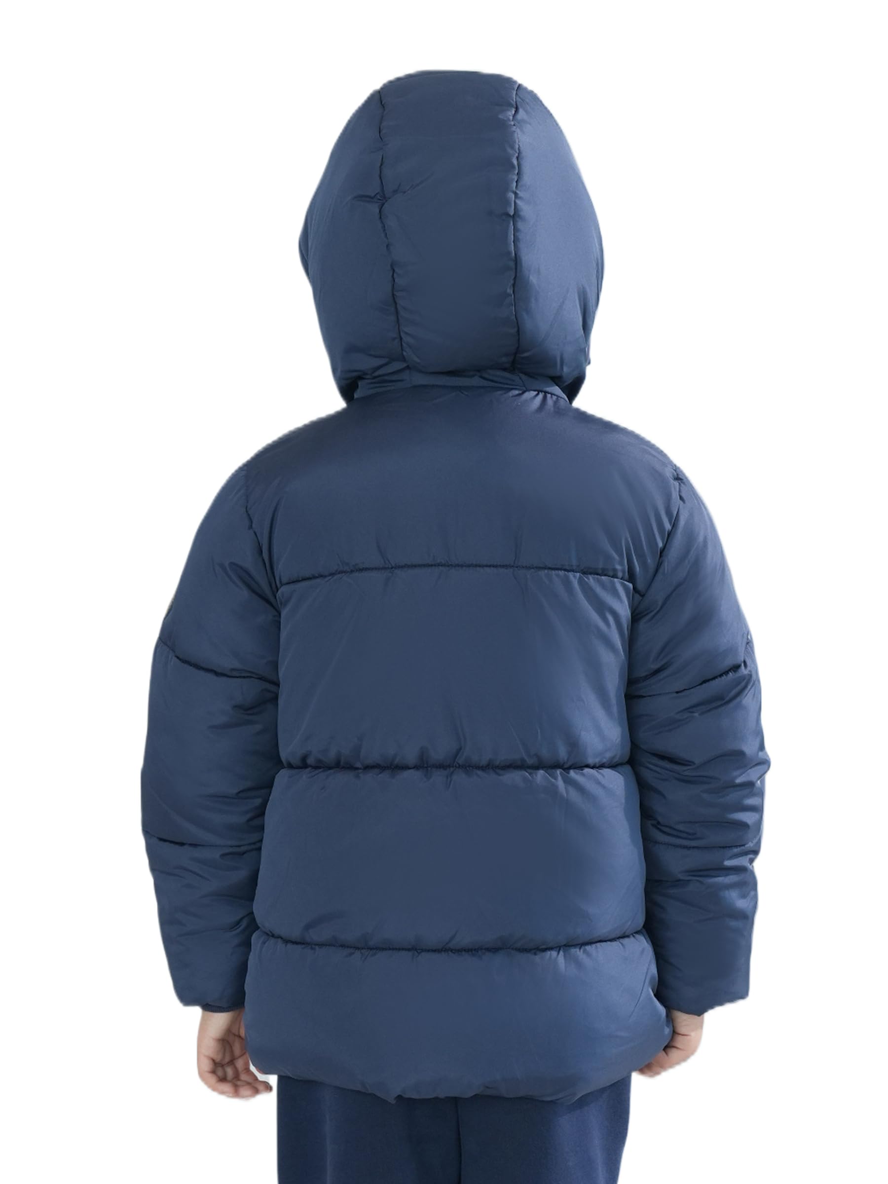 Sunny Sprout Abrigo con capucha para niños - Chaqueta acolchada gruesa con forro polar y mangas antiviento
