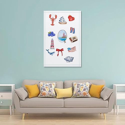 Miniatura 2 de Póster estético retro junto al mar, divertido de los años 90, varios elementos del océano, póster de restaurante junto al mar, pinturas artísticas