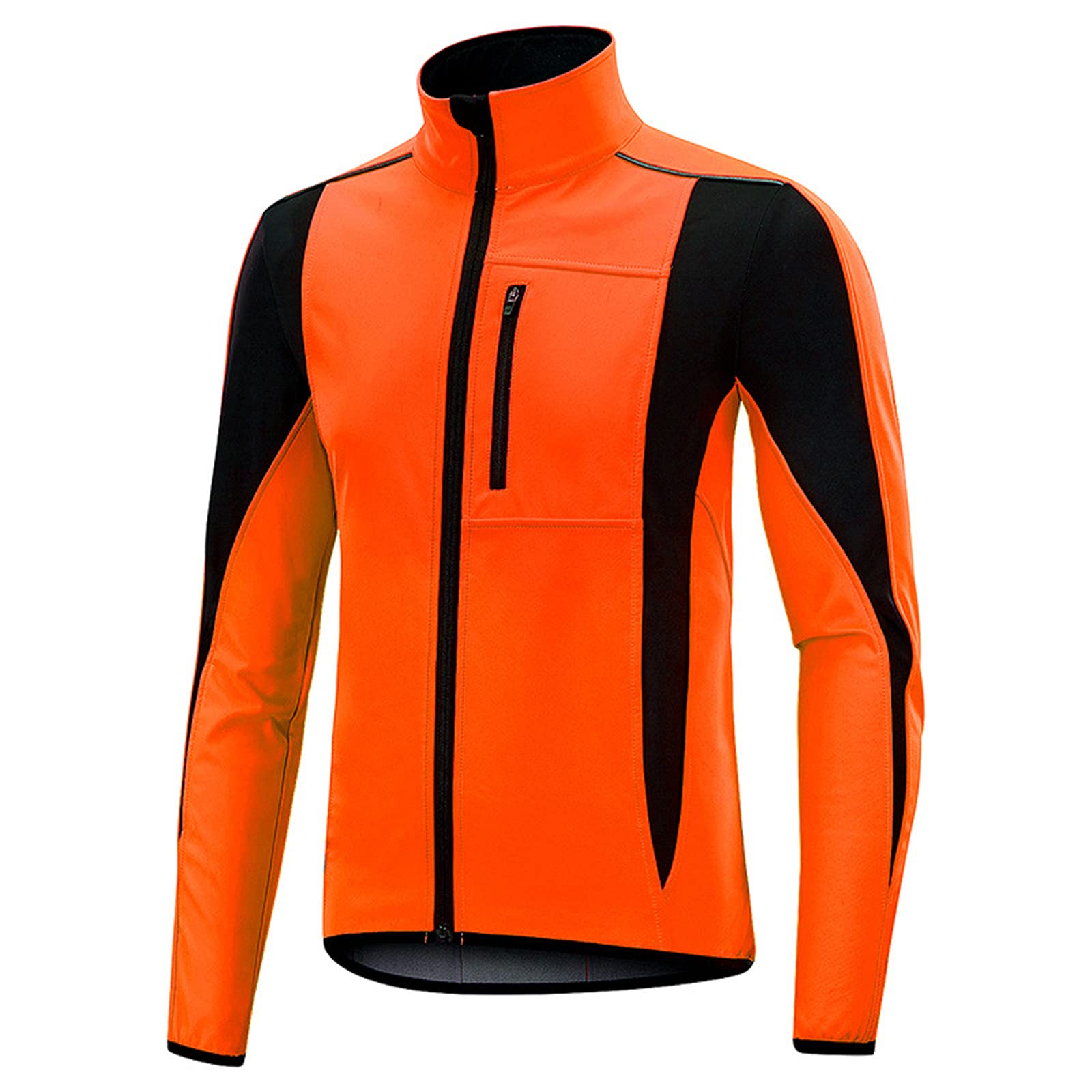 DZQUY Giacca da Equitazione Giacca da Moto Impermeabile Antivento Fleece Fleece Long Jersey Giacca da Ciclismo Adatto per Viaggiare in Bicicletta in Esecuzione,Arancia,XL