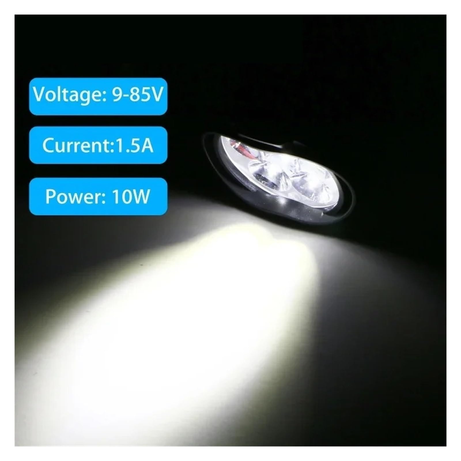Phare Avant Moto 1/4 Pièces Motos Phare Travail Spot Lumière 6 LED Auxiliaire Moto Antibrouillard Scooter Ampoules Modifiées(4pcs light)