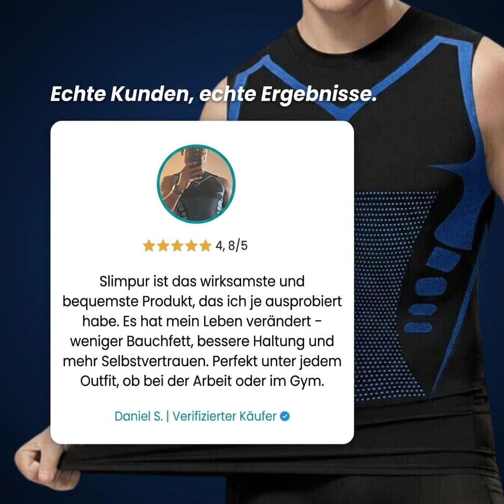 slimx slimpur Kompressions-Shirt, 5er Pack Herren Kompressions Shirt figurformend Shapewear männer Bauch Weg unterhemd atmungsaktiv Body Shaping