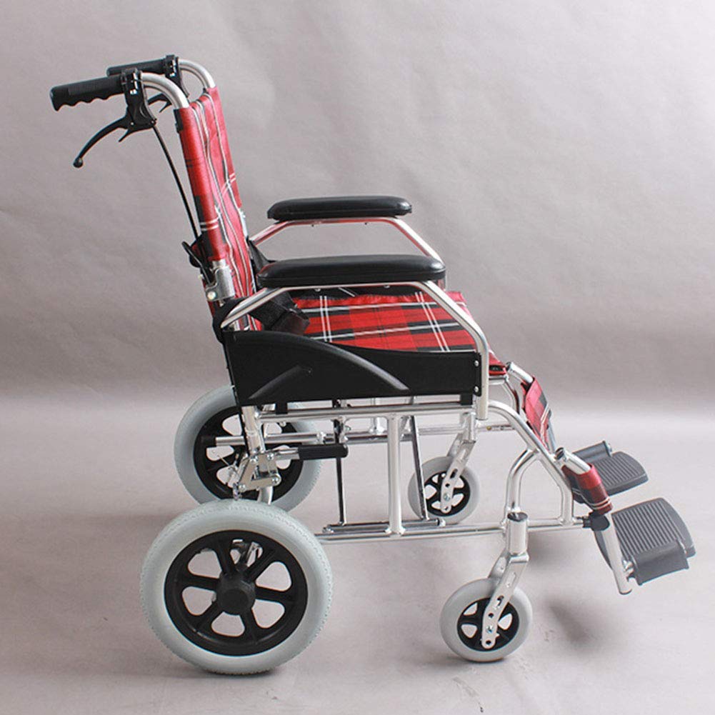 Wheelchair, Silla de Ruedas Manual Plegable Liviana de aleación de Aluminio Multifuncional, Suministros médicos para Adultos para conducción portátil Ultraligera