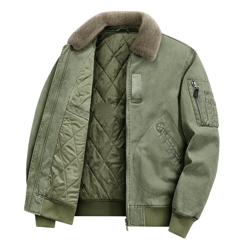 Chaqueta cálida acolchada para hombre con cuello desmontable e impermeable para invierno 2