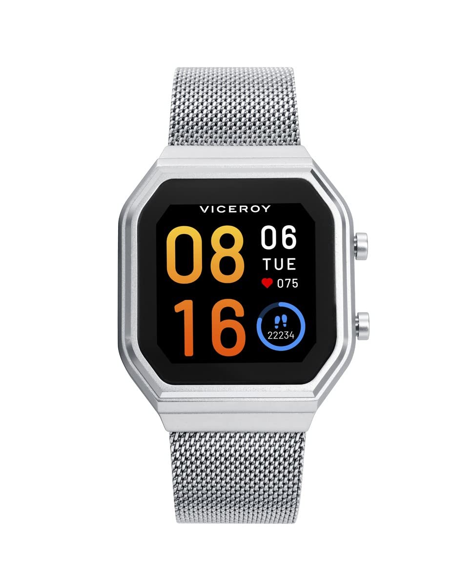 Viceroy Reloj Inteligente Smart Pro Unisex Gris Plata Aluminio con Malla Milanesa Acero 41121-00