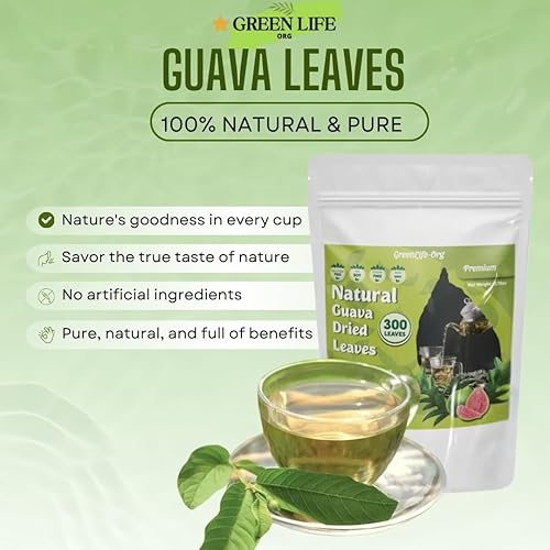 Miniatura 9 de Té de hojas de guayaba verde, 100% natural y pures (2.75 onzas). Té de hierbas de guayaba de hojas sueltas sin azúcar, sin cafeína, sin gluten,