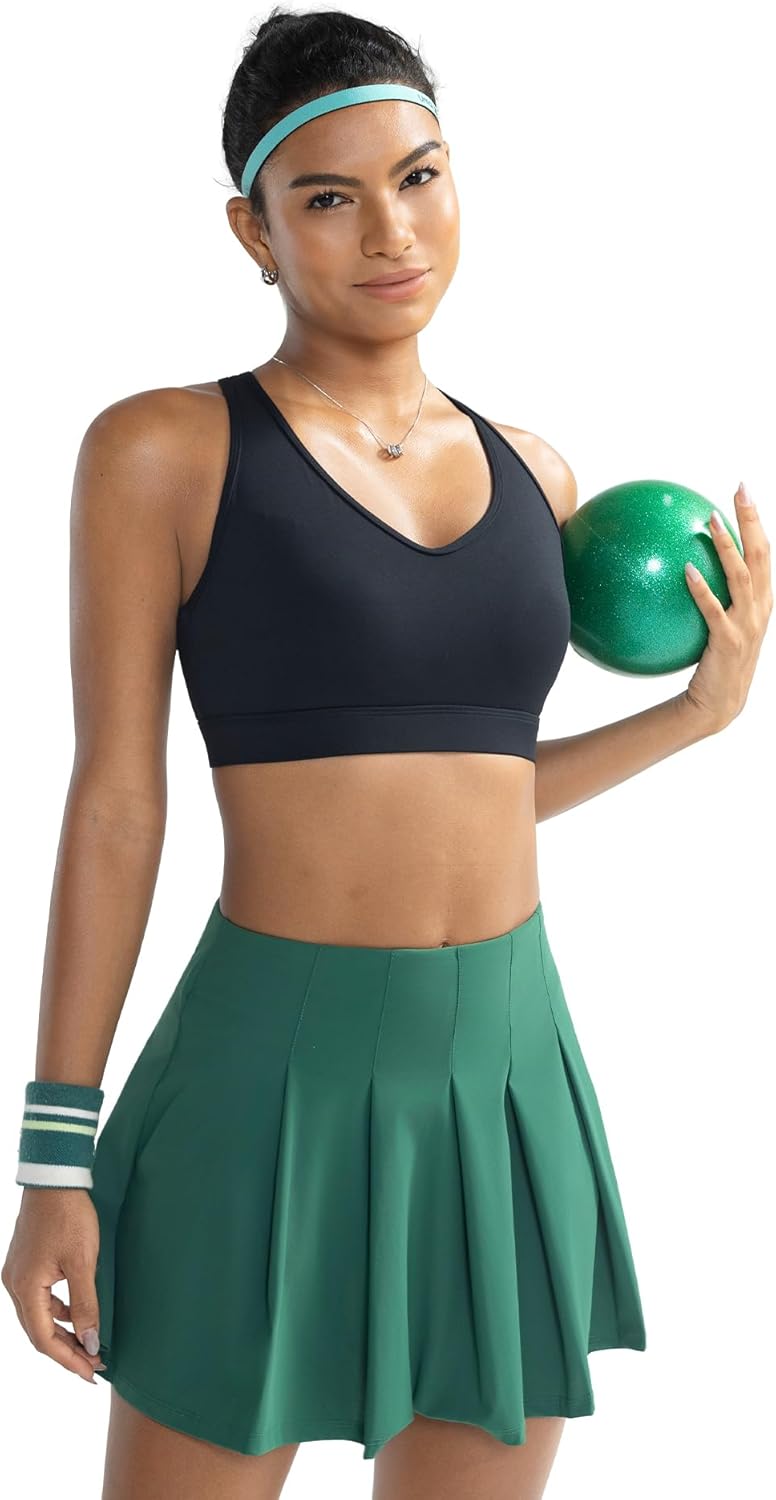 RUNNING GIRL Sports Bras for Women High Support, V Neck Molded Cup High Impact Sports Bra with Sewn in Pads - Image 3